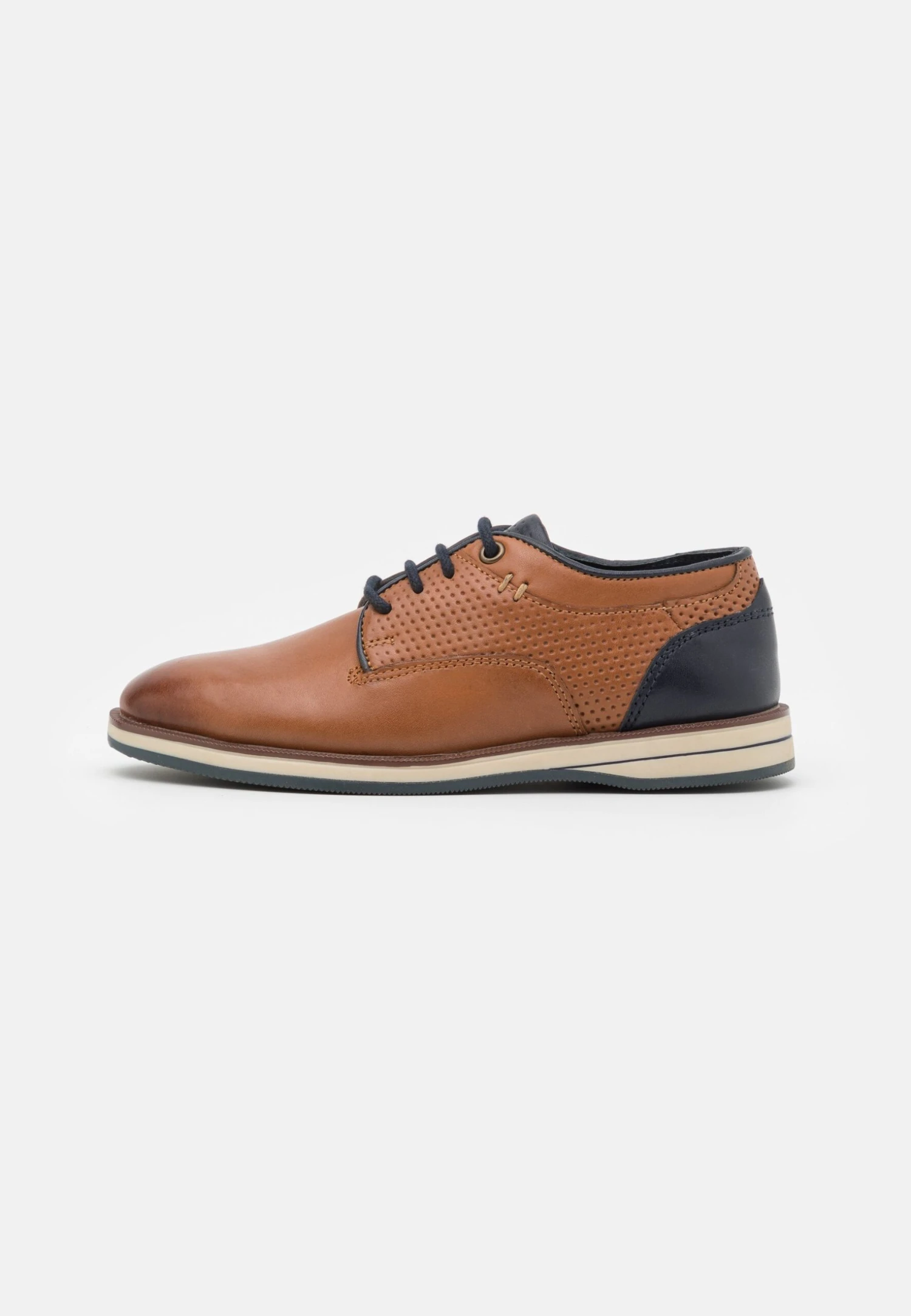 Friboo Leather - Sportieve Veterschoenen - Cognac